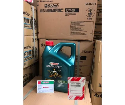 🇲🇾HOT SALES 🔥 Castrol Magnatec 10W40 4L Semi Synthetic Engine Oil Petrol Diesel +Oil Filter Proton Perodua Nissan Suzuki Toyota
