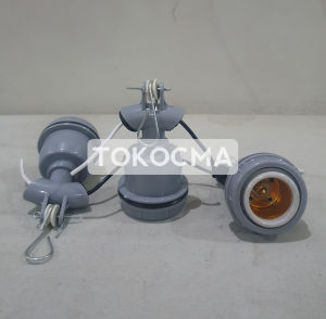 Fitting Gantung E27 Keramik WD Pvc / Fiting Lampu E27 Kawat Sunfree