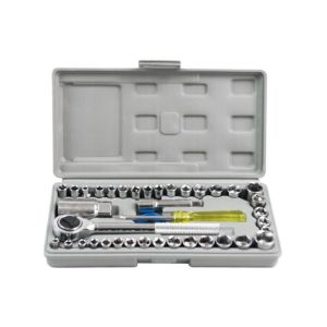 ประแจบล็อกชุด ชุดประแจบล็อก 40 ชิ้น เครื่องมือสำหรับงานช่างทั่วไป Socket Set 40 ชิ้น