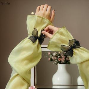 [ShiFu] New Kem chống nắng BOW TIE cánh tay tay áo phụ nữ Ice lụa cộng với kích thước bảo vệ cánh tay UV bảo vệ găng tay cánh tay tay áo nhanh khô cánh tay ấm hơn