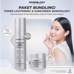 BENINGS Skincare Bundle - Toner Essence & Sunscreen Booster SPF 30 PA+++ dengan Niacinamide dan Ceramide untuk Pencerah Kulit