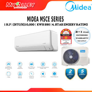 2025 Midea MSCE / MSNE / MSAI R32 Inverter Aircond 1.0–2.5HP (4★&5★)