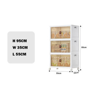 LaMoison Two Door Foldable Large Storage Box Stackable Storage Cabinet 2 Door With Magnetic Kotak Baju Rak Kasut - SC06