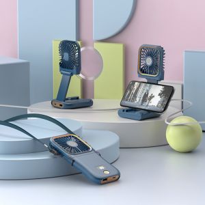 YDSD Màn hình kỹ thuật số Quạt cầm tay di động Có thể sạc lại bằng USB Mini Quạt cổ có thể gập lại Quạt bỏ túi Cao cấp Quạt làm mát không khí để bàn Sử dụng ngoài trời