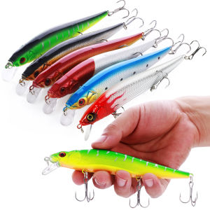 Sougayilang New 6 PCS Set 14cm 23g Fishing Baits Fishing Tackle Minnow Fishing Lure Bait Hooks Minow Fishing Lures Crankbait Bait Hard 3D Eyes Simulation Fish Lure