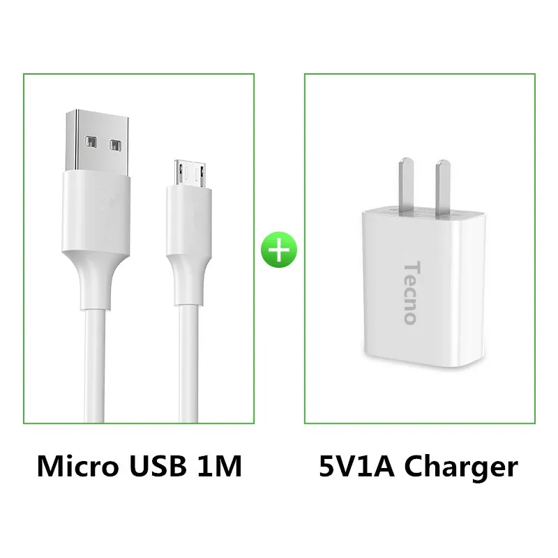 TECNO Original USB Charging Micro Cable Travel Smart Charger