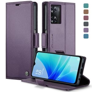 For OPPO A57 A77 A57S A77S A96 A76 Phone Case Magnetic Leather Wallet Card Slot Retro Couples Flip Cover Casing