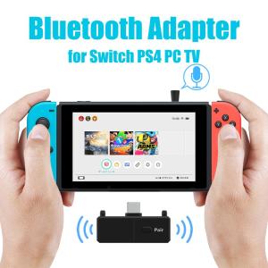 VAORLO Type C Bluetooth Transmitter BT 5.0 A2DP SBC Low Latency Audio Adapter With Mic For Nintendo Switch PS4 T V PC USB Type C Wireless Adapters