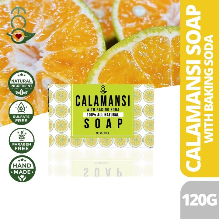 Eco Premium Calamansi & Baking Soda Soap: Natural Skin Brightening Scar Fading Hand-Crafted Natural Organic Nourishing All Skin
