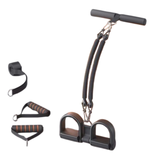 MEEU 50/75/100 Pounds Pedal Pull-Up Sit-Up Trainer 2/3/4-Strand Pedal Tension Rope Hand Expander Non-Slip Tension Rope with Handle Pedal For Abdominal Muscle Toning