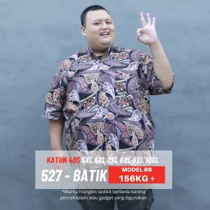 ICW Kemeja Batik Jumbo 5XL 6XL 7XL 10XL LD 164 Kemeja Ukuran 15 16 17 18 18.5 Xtra Big Size Super Besar Hem Batik Big Size