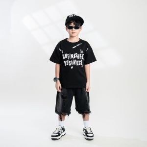 Set Đồ Bé Trai 8-38Kg Áo Thun Quần Short Bò BL HALO Bộ Cộc Tay Bé Trai Phong Cách Hiện Đại Chất Cotton Mềm Mát QSB13AP17