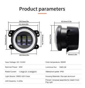 50PCS DHL 4inch Headlights LED Angel Eyes Fog Lights Lamps For Offroad Led Driving Light Work Lamp White Amber Car For Jeep