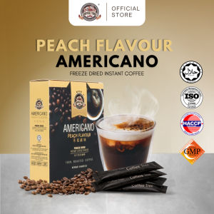 Coffee Tree Americano Peach Flavour Freeze-Dried Instant Coffee 20 x 2g [HALAL] | 100% Roasted Coffee
