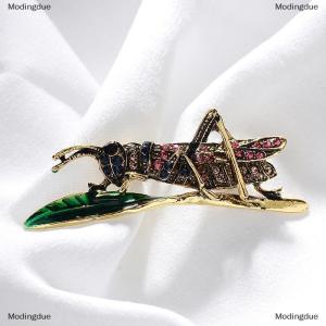[COD] Modingdue Rhinestone Grasshopper Vintage Insect Brooch Pin Sweater Gift Brooch