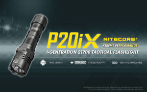 Senter Taktikal LED 4000 Lumens CREE XP-L2 V6 Baterai NITECORE P20iX