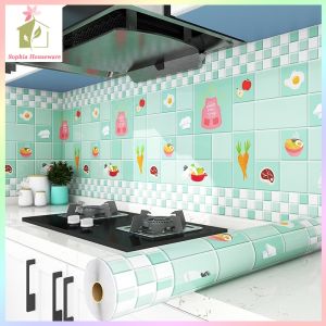 Stiker Dapur Ukuran 60Cm X 3M Motif Best Seller Karakter Bunga Kotak Stiker Dapur Anti Minyak Anti Api Wallpaper Dapur & Kamar Mandi