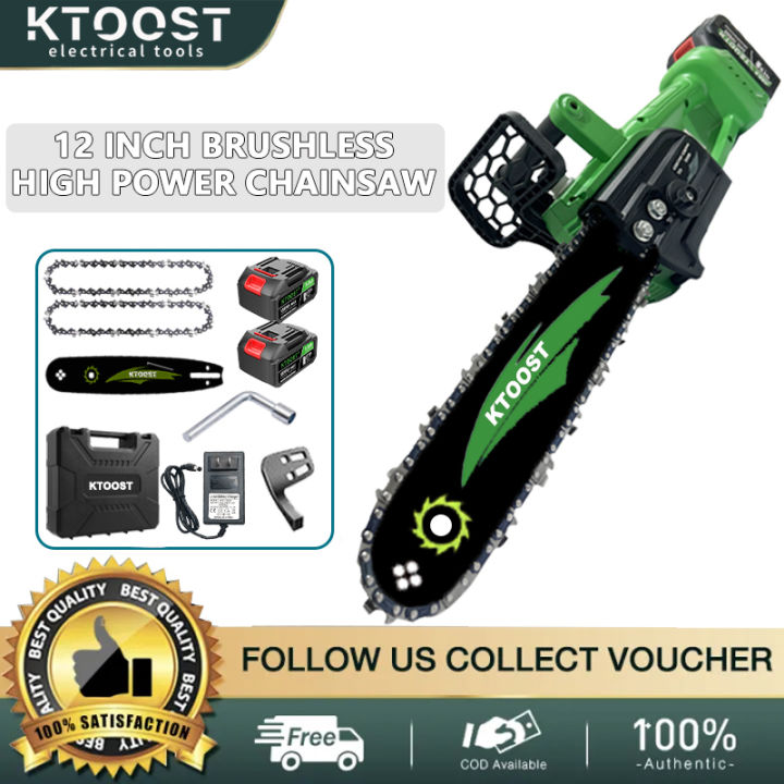 KTOOST rechargeable chainsaw 12 inches household handheld highpower