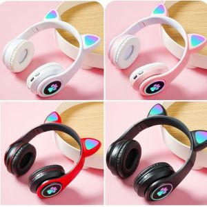 Tai Nghe Bluetooth Chụp Tai Mèo B39 Có đèn led nhấp nháy theo nhạc Nhìn Rễ Thương Bass Mạnh Âm Thanh Hifi 6D Có Hỗ Trợ Thẻ NhớHàng Cực Xịn