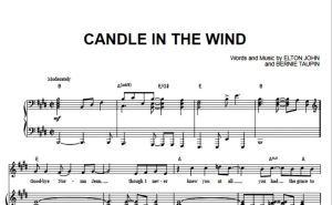 Lagu "Candle In The Wind" (Elton John) music sheet music score lyrics partitur musik