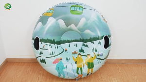 Inflatable Snow Tube Sled with Handles PVC Sledding Tube Thicken Skiing Tubing Folding Snow Sled Skiing Accessories