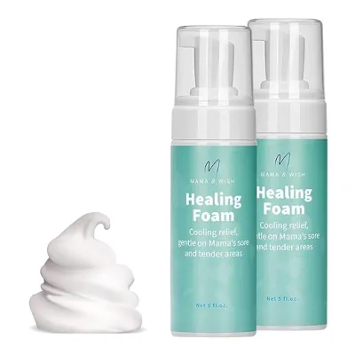 Mama & Wish Witch Hazel Perineal Healing Foam - Postpartum Essentials - Medicated Postpartum Spray for Perineal Relief - Postpartum Care and Recovery Hemorrhoid Perineal Spray After Birth Essentials