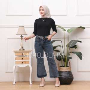 Celana Cutbray Jeans Highwaist Wanita Terlaris
