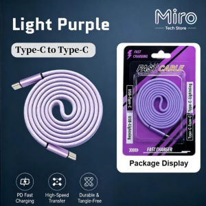 Miro 240W Fast Charging Cable Magnetic Self-Wind Type-C Fast Charger 1-meter Tangle-Free Auto Coil Adjustable Length 480Mbps High Speed Data TransferData Cable for Travel Car Home Office Charger Wire for Smartphone Tablet Laptop