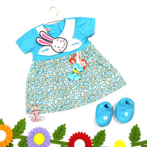 Cleine Tadita - Rok Bayi Paket Baju Bayi Bandana Sepatu 3 in 1 Motif Kelinci Allsize 0-3 bulan