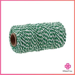 Missyou เชือกเกลียวสองสี ยาว 100 เมตร สำหรับงาน DIY บรรจุภัณฑ์ของขวัญ งานฝีมือ Cotton Twine