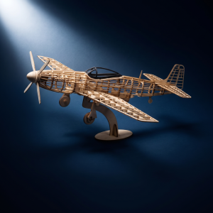 P-51D Mustang Static Balsa Wood Plane Kit 450mm No Electronics DIY Craft Model Hobby Gift with Box