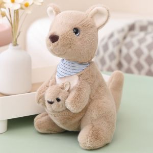 JPTD Plush Mother and Son Kangaroos Plush Toy PP Cotton Kangaroo Australia Kangaroo Doll Baby Kid Toy Funny Kangaroo Soft Kids Stuffed Toy Friends Birthday Gifts