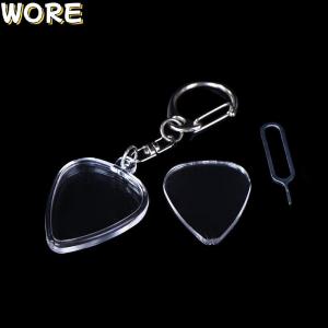 WORE Guitarists Storage Guitar Pick Collection Box Clear Holder Keyring Bag Heart Shaped Picks Size Case Musical Accessories