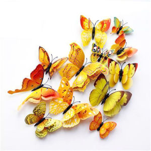 TZ. DIY ของแต่งแต่งผนังห้อง แบบแม่เหล็ก หรือใช้กาว 2 หน้า ผีเสื้อกระดาษ สติ๊กเกอร์ 3D Butterfly