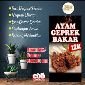 Spanduk banner 50X100 Cm Ayam Geprek Bakar Bisa Request Desain.jpg