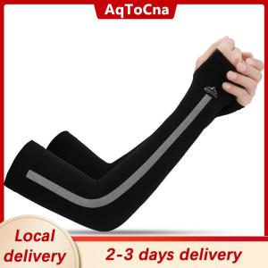 [COD] AqToCna Ship within 24 hours New Anti-UV Ice Silk Arm Sleeves Sunscreen Fingerless Gloves Bicycle Arm Sleevs