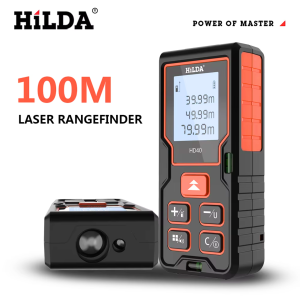 BERGARANSI HILDA Meteran laser Digital 100 meter pengukur jarak Rangefinder Inframerah 100M HD100