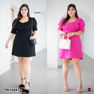 TW16447 เดรสสั้น #Bigsizes หลังเว้าเอว โบว์หลัง