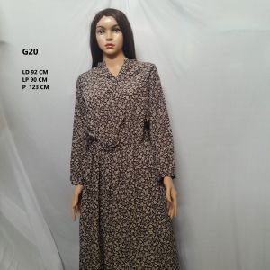 Gamis Floral Elegan dengan Motif Cantik – G20