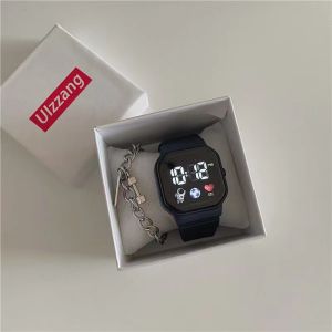 Jam Tangan Digital แฟชั่นที่มีสีดอกกุหลาบที่มีดีไซน์ยูนิคอร์นกันน้ำและมีธีมอวกาศสำหรับนักเรียน