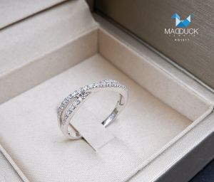 MadDuckJewels RG1611 แหวนเงินแท้925 เพชร CZ ชุบโรเดียม
