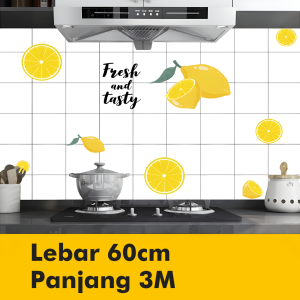 60CMx300CM Wallpaper Dinding Dapur Stiker Dinding / Walpaper dinding Marmer Keramik