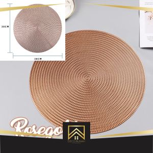 DR Durable Stylish Round PVC Table Mat Nordic Plate Dining Placemat Home Restaurant Coffee Table Alas Pinggan Mangkuk Pelapik Meja Makan Coaster Pad Cloth Waterproof Home Deco 餐垫