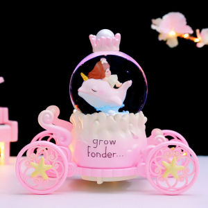 CARRIAGE CRYSTAL BALL MUSIC BOX【LARGE SIZE】 LED Light /Auto Flying Snow/ Musical Sound/ Auto Turning Around