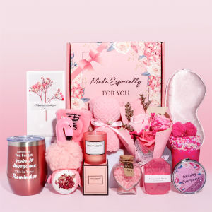Spa Gift Basket Candle Bath Bomb Relax Woman Man Wife Her Mother Father Teacher Birthday Anniversary Valentine 9215
