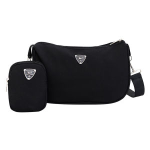 Yapak Deborah Shoulder Bag for Women Tote Bag Simple Texture Nylon Messenger bag with Pouch