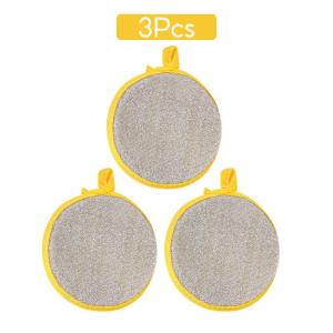Double-Sided Dishwashing Sponges Heavy Duty Silver Wire Cleaning Sponge for Kitchen Tableware