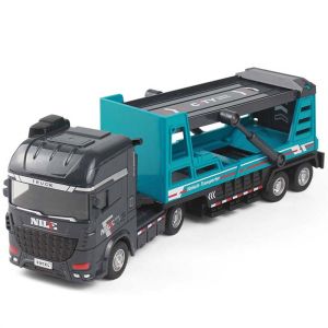 VERIDIAI Diecast Metal Alloy Trailer Model Scale 1:64 Movable Joint Model Vehicles Retractable Friction Power Mini Container Truck Gifts for Kids