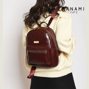 HANAMI Tas Ransel Wanita Kanea Cantik Kulit Kekinian Merah Terbaru Korea Fashion TA1097R1