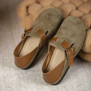 Free Shipping WomenS 2026 Spring New Half-Toe Slippers Thick-Soled Flat Loafers Shallow Fashion Single Shoes For Outdoor Wear